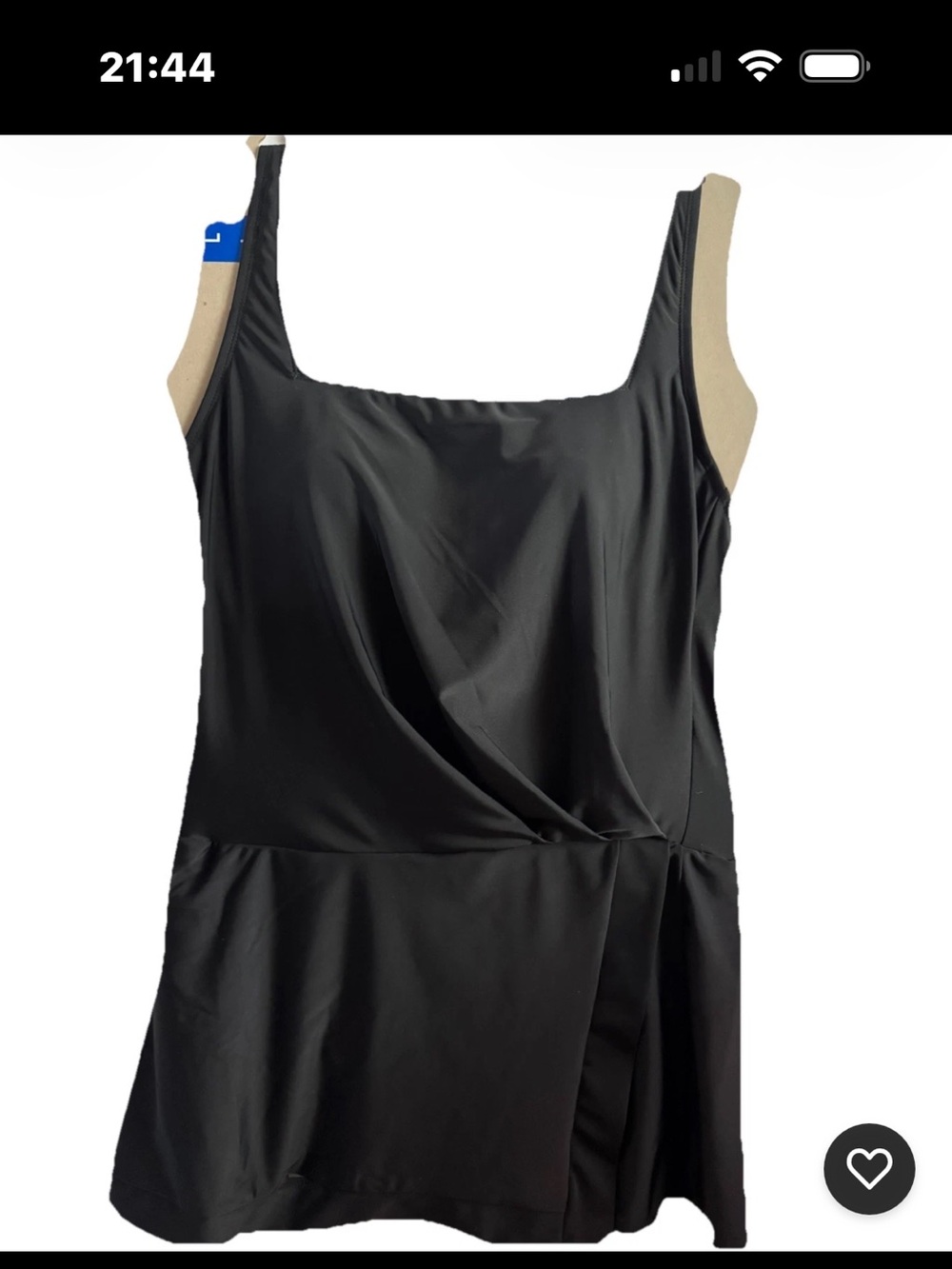 Sleek Black Swimdress with Skirted Hem
